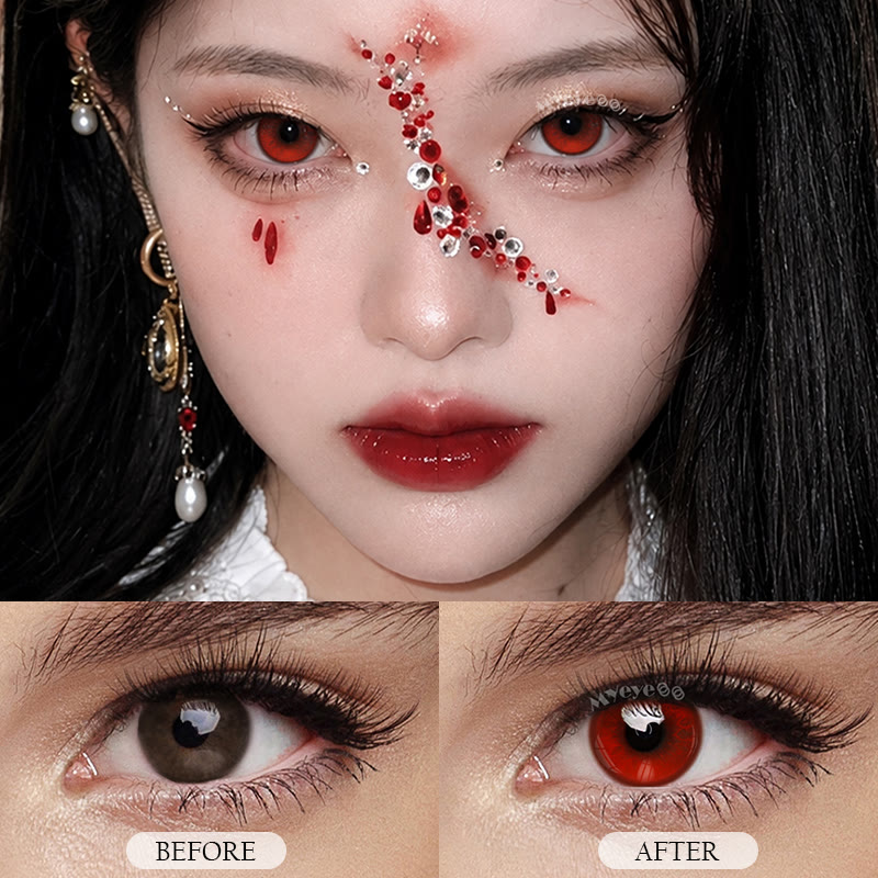 MYEYEBB Blood Moon Red Cosplay Colored Contact Lenses - image 7