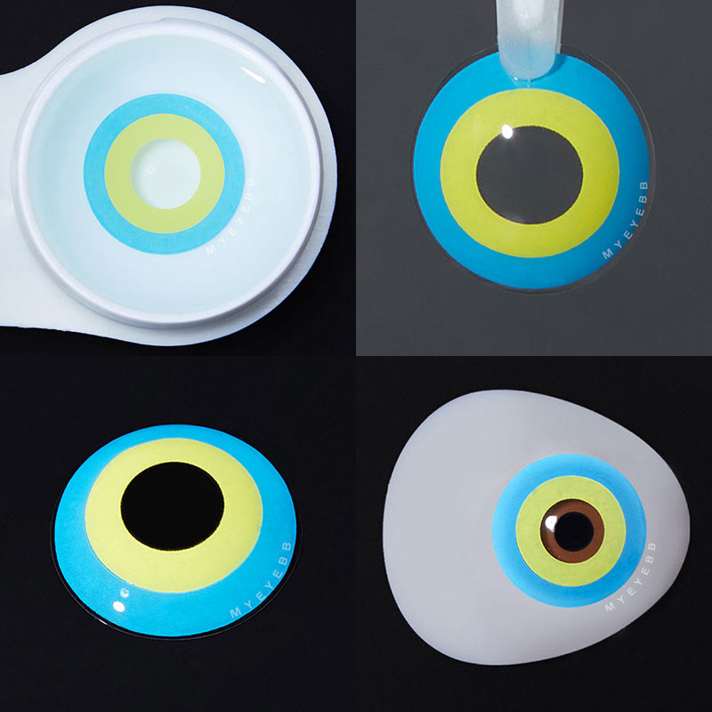 MYEYEBB Block Blue & Yellow Prescription Cosplay Colored Contact Lenses-MYEYEBB