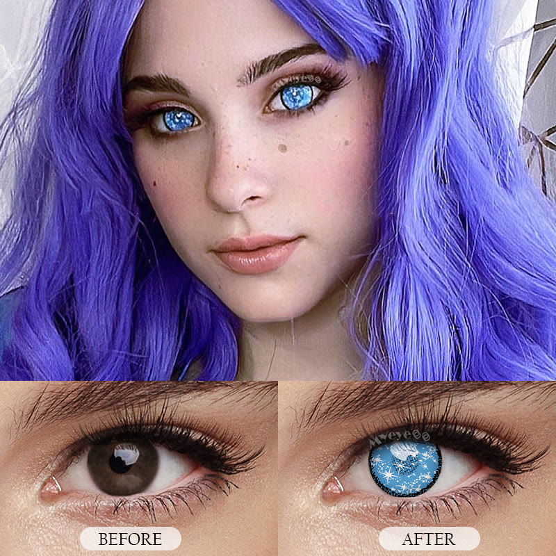 MYEYEBB Blind Coral Blue Cosplay Colored Contact Lenses - image 7