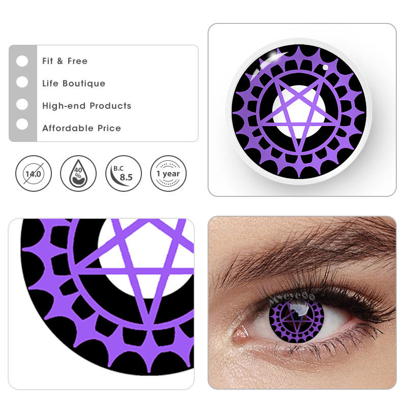 MYEYEBB Blind Ciel's Contract Purple Cosplay Colored Contact Lenses - image 8