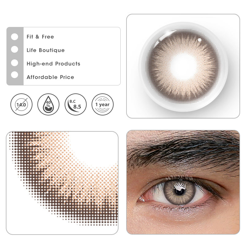 MYEYEBB Y2K Boho Brown Prescription Men Colored Contact Lenses - image 7