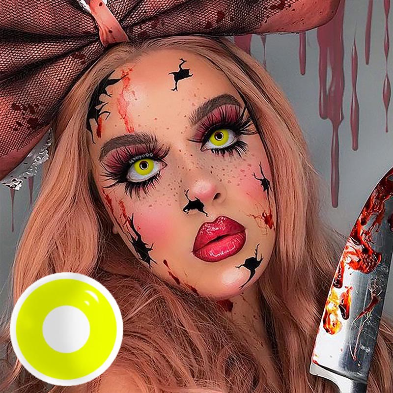 MYEYEBB Yellow Block Prescription Cosplay Colored Contact Lenses-MYEYEBB