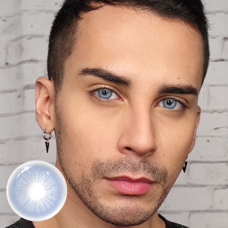 MYEYEBB Rome Times Blue Prescription Men Colored Contact Lenses - image 2