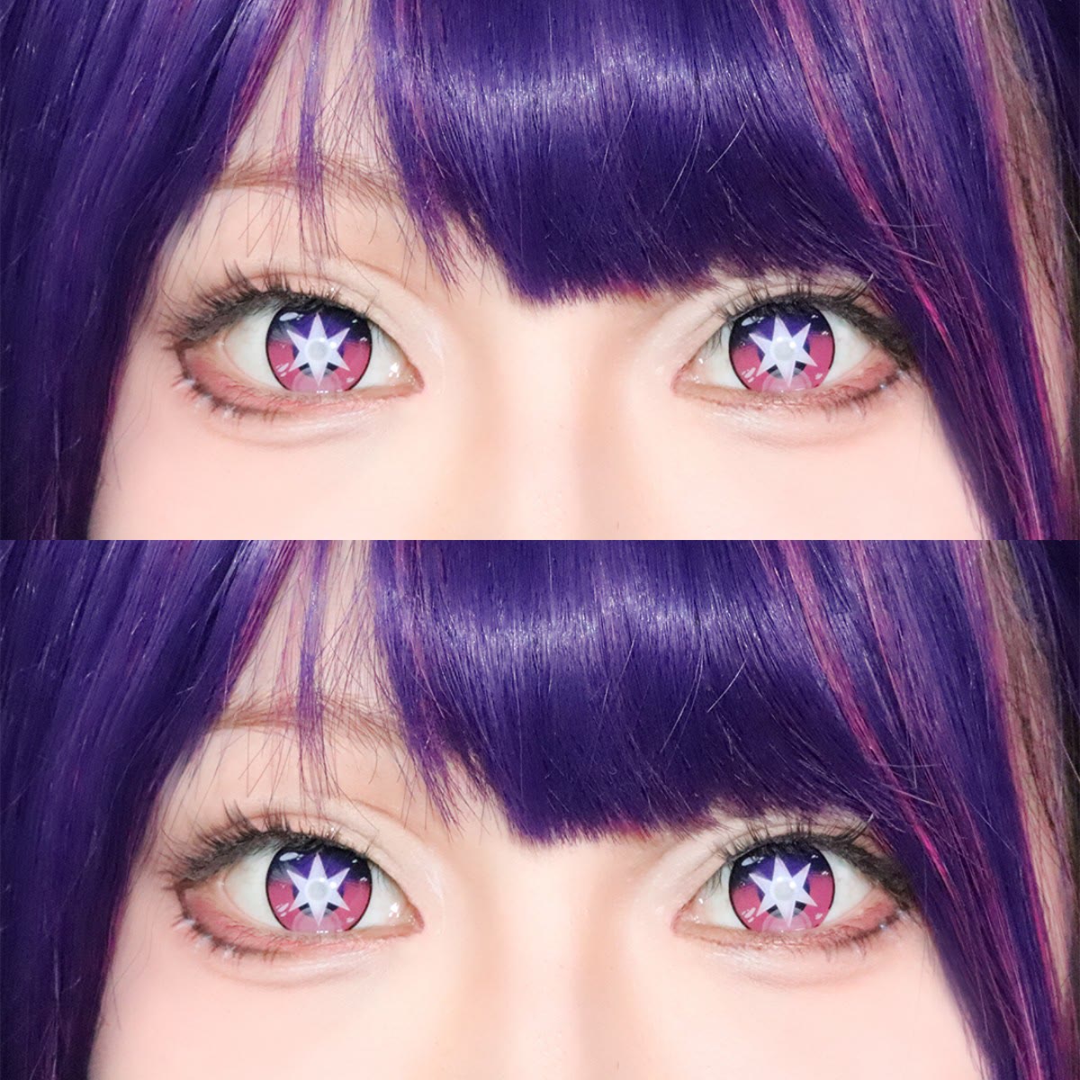 MYEYEBB Blind Ruby Hoshino Purple Cosplay Colored Contact Lenses-MYEYEBB