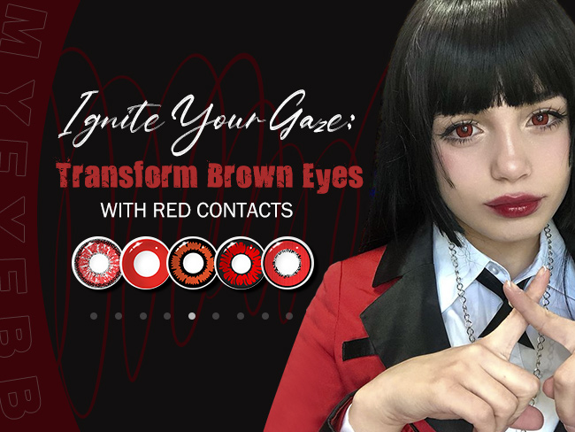 Ignite Your Gaze: Transform Brown Eyes with Red Contacts