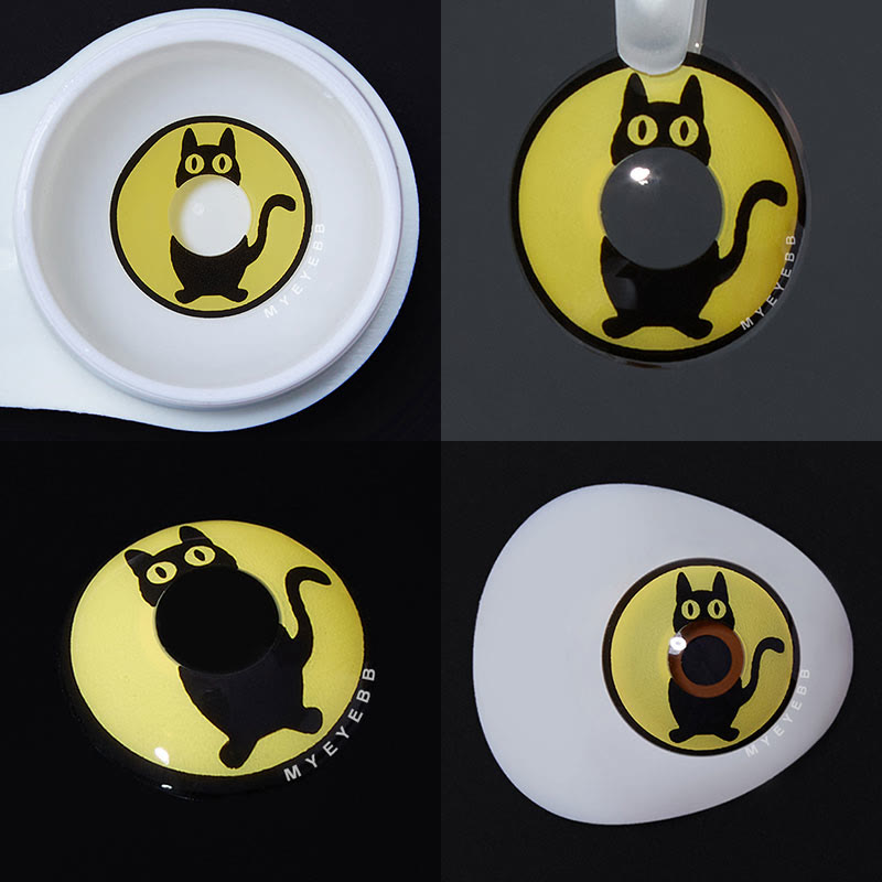 MYEYEBB Yellow Cat Prescription Cosplay Colored Contact Lenses -MYEYEBB