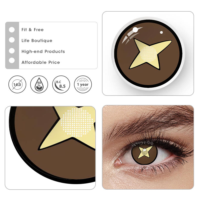 MYEYEBB Blind Kinoko Brown Cosplay Colored Contact Lenses-MYEYEBB