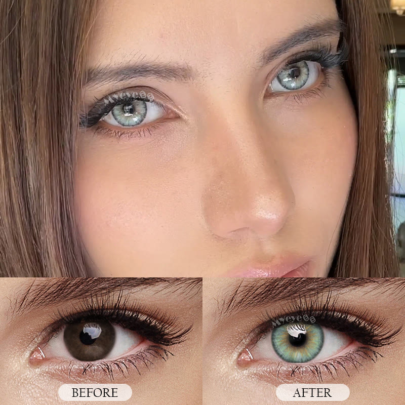 MYEYEBB Pro Halo Iris Green Colored Contact Lenses