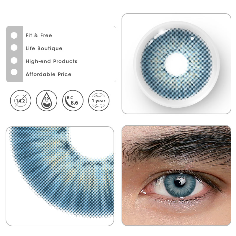 MYEYEBB New York III Blue Prescription Men Colored Contact Lenses - image 8