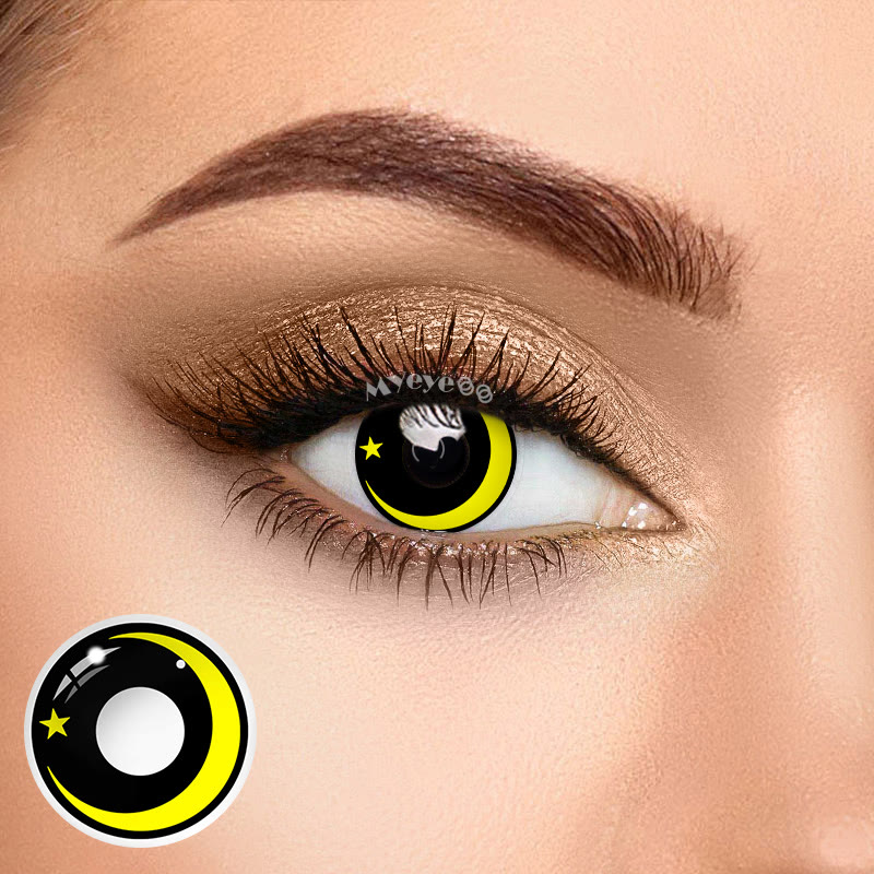 MYEYEBB Moon Star Yellow Cosplay Colored Contact Lenses-MYEYEBB