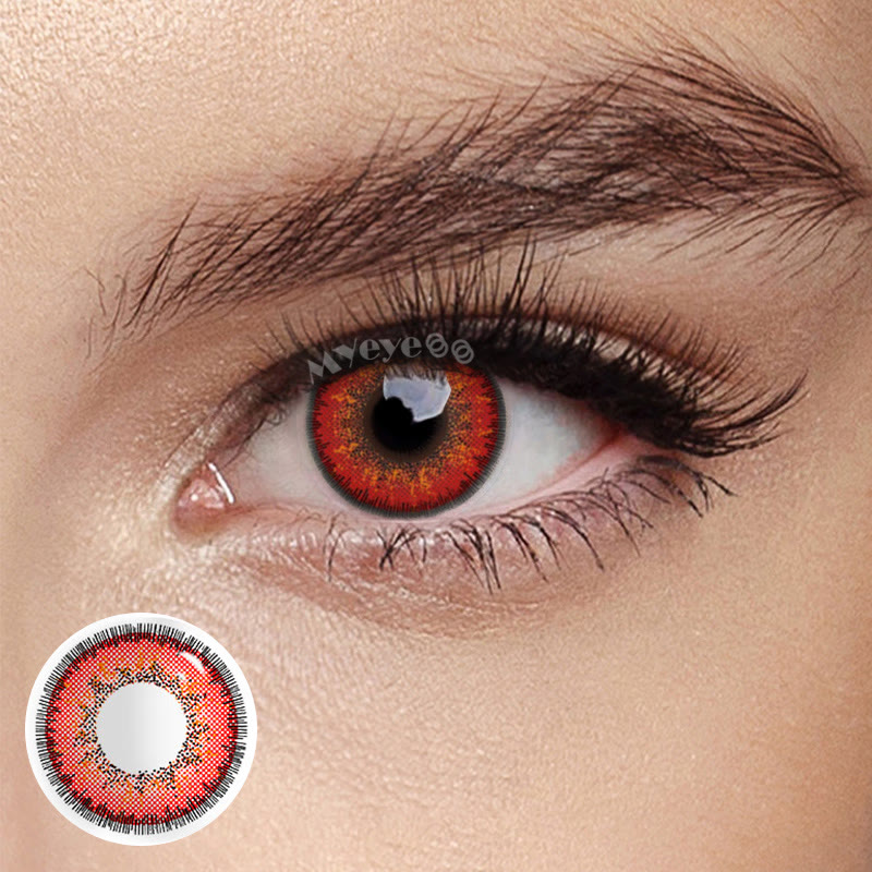 MYEYEBB Fruitage Red Prescription Cosplay Colored Contact Lenses -MYEYEBB
