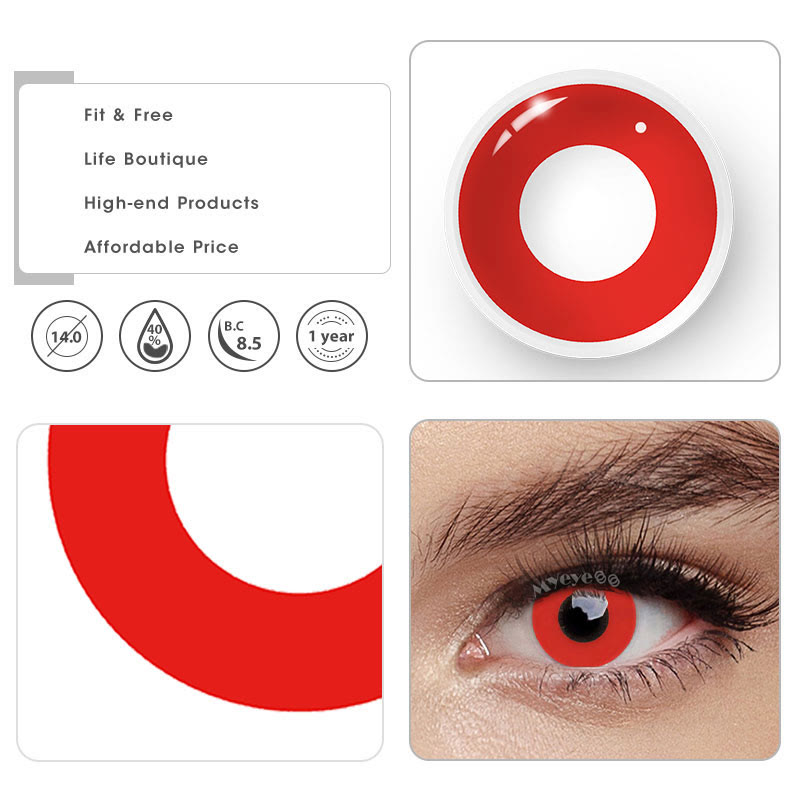 MYEYEBB Vampire Red Block Prescription Cosplay Colored Contact Lenses - image 14