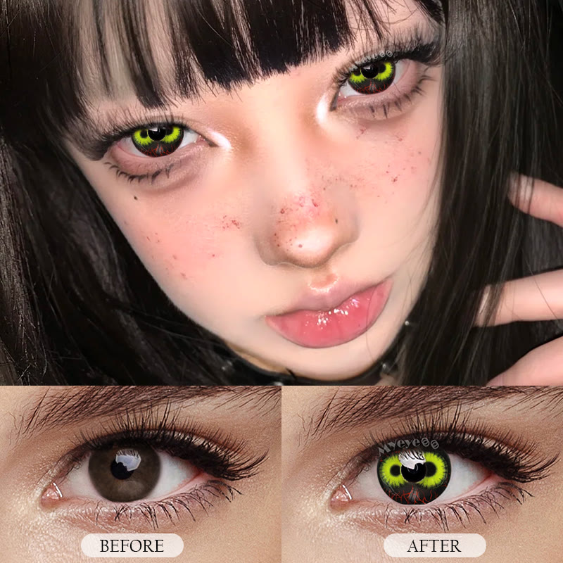 MYEYEBB Twin Hex Black Cosplay Colored Contact Lenses - image 5