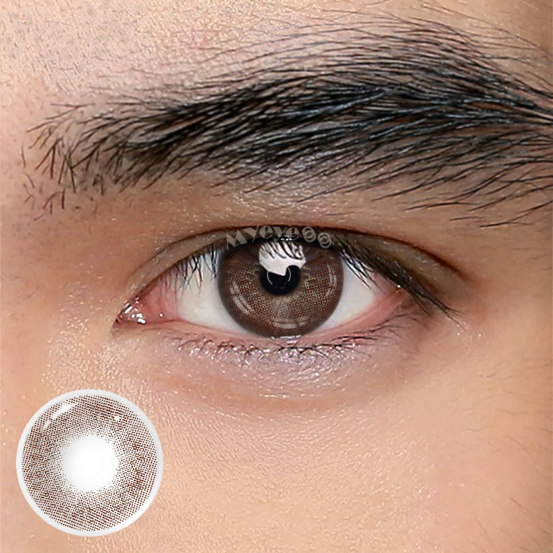 MYEYEBB Queen Brown Prescription Men Colored Contact Lenses - Queen Brown - -8.00 - FB263_BN - image 1