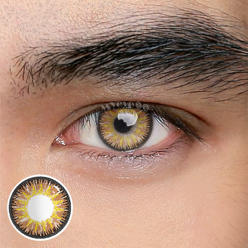 MYEYEBB Wild Nature Vika Orange Brown Men Colored Contact Lenses-MYEYEBB