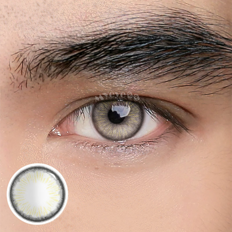 MYEYEBB Nowhere S7 Grey Prescription Men Colored Contact Lenses-MYEYEBB