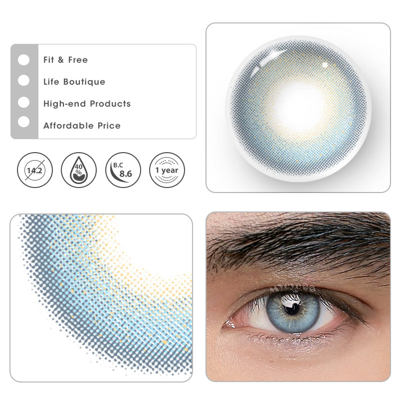 MYEYEBB Dream Bubble Blue Prescription Men Colored Contact Lenses - image 5