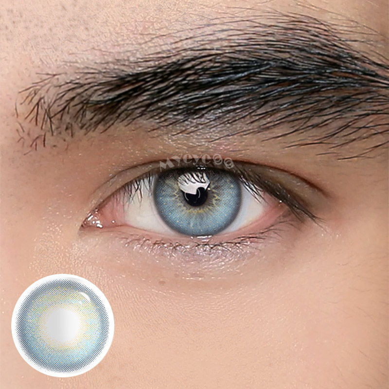 MYEYEBB Dream Bubble Blue Prescription Men Colored Contact Lenses - Dream Bubble Blue - -8.00 - LM31_BU - image 1