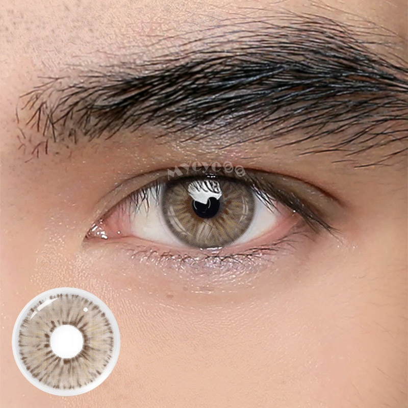 MYEYEBB Van Gogh Brown Prescription Men Colored Contact Lenses - Van Gogh Brown - -8.00 - LM35_BN - image 1