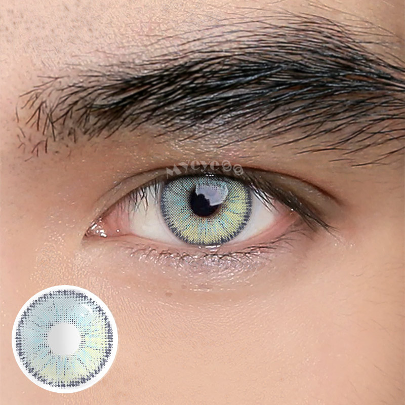 MYEYEBB Urban Blue Prescription Men Colored Contact Lenses - Urban Blue - -8.00 - LM36_BUGY - image 1