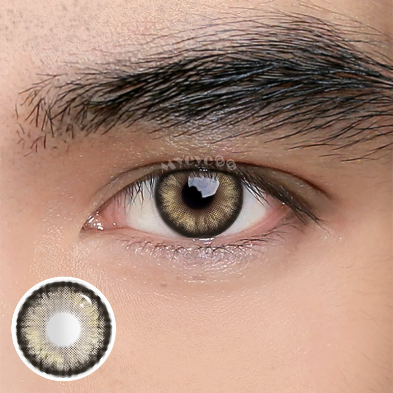 MYEYEBB Pearlescent Brown Prescription Men Colored Contact Lenses - Pearlescent Brown - -8.00 - LM38_BN - image 1