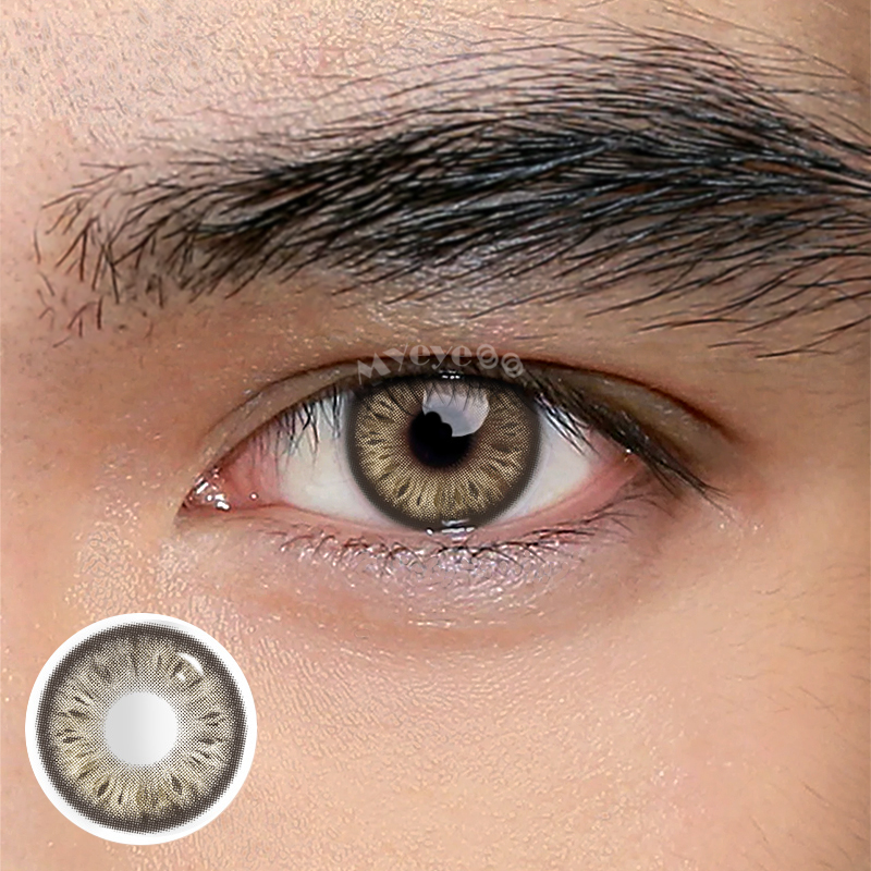 MYEYEBB Cocoa Brown Prescription Men Colored Contact Lenses-MYEYEBB