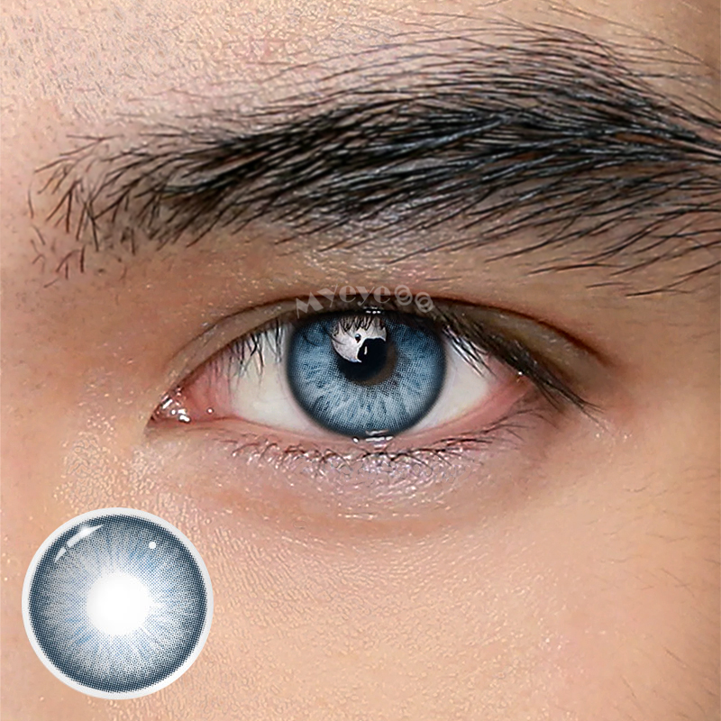 MYEYEBB Barbie Taylor Blue Prescription Men Colored Contact Lenses-MYEYEBB