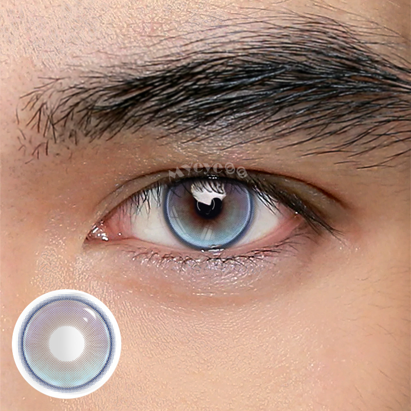 MYEYEBB Future World Blue Prescription Men Colored Contact Lenses-MYEYEBB