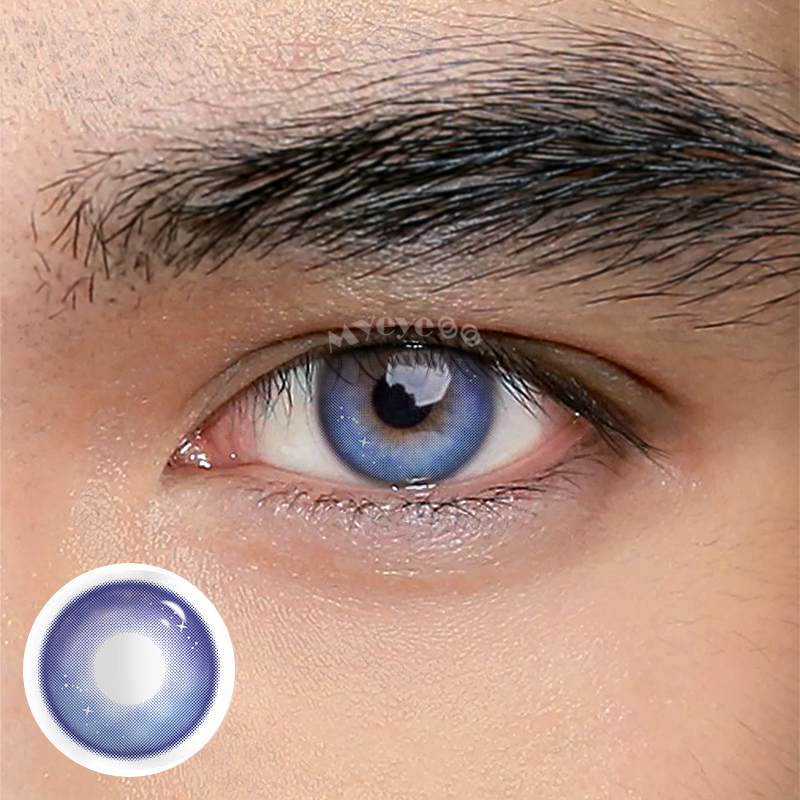 MYEYEBB Genshin Moon Blue Violet Prescription Men Colored Contact Lenses-MYEYEBB