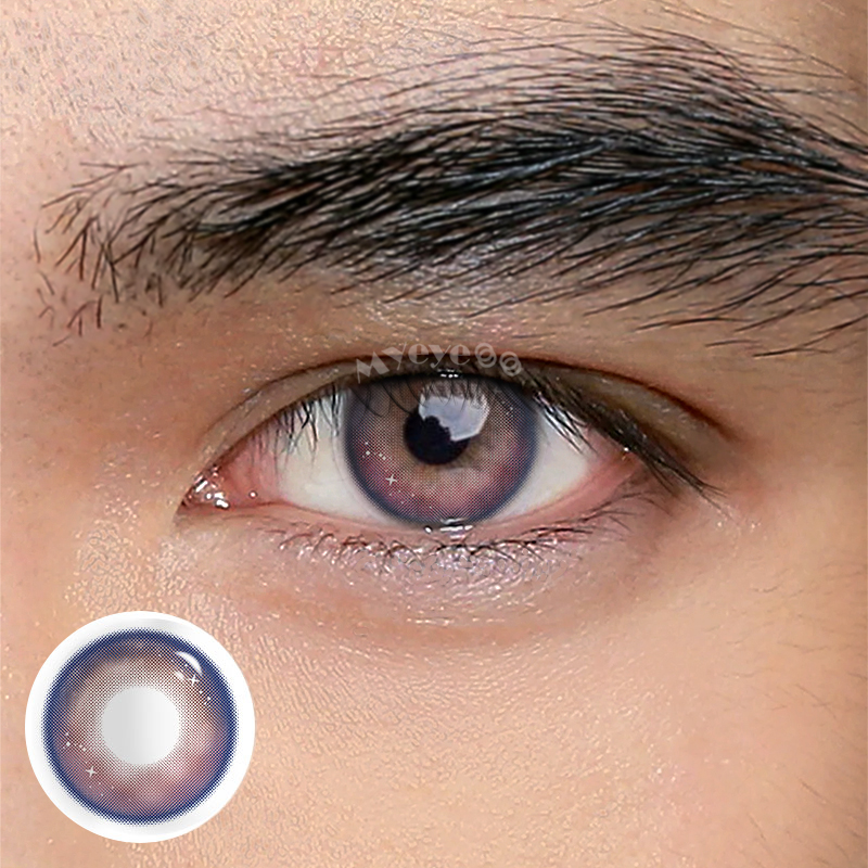 MYEYEBB Genshin Moon Pink Blue Prescription Men Colored Contact Lenses - Genshin Moon Pink Blue - -8.00 - REC3272_PKBU - image 1