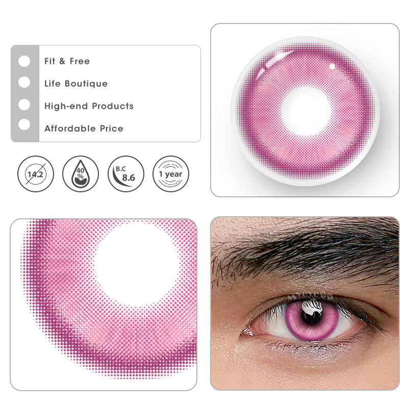MYEYEBB Magic Coral Rose Red Prescription Men Colored Contact Lenses - image 4