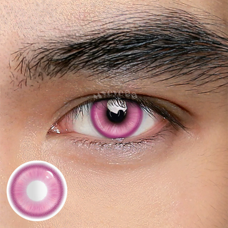 MYEYEBB Magic Coral Rose Red Prescription Men Colored Contact Lenses-MYEYEBB