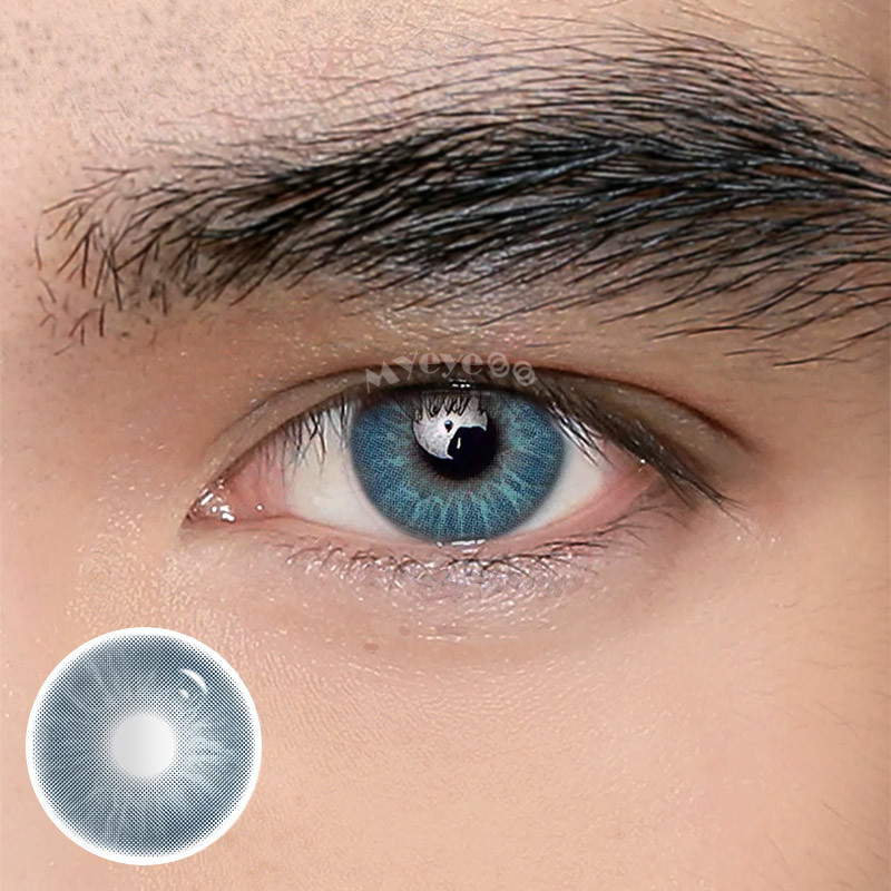 MYEYEBB Eros Blue Prescription Men Colored Contact Lenses-MYEYEBB
