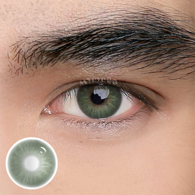 MYEYEBB Eros Green Prescription Men Colored Contact Lenses-MYEYEBB