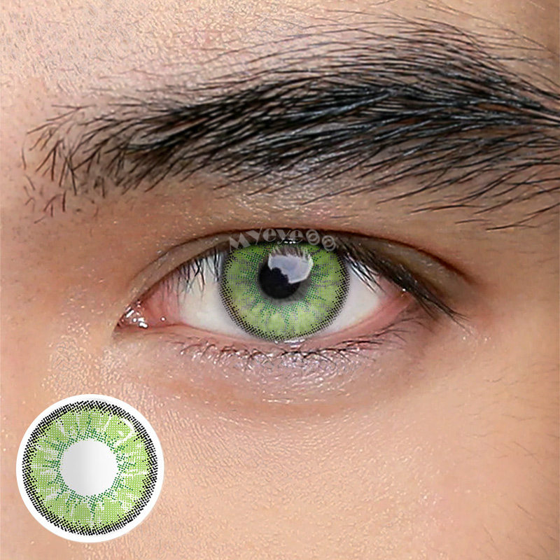 MYEYEBB Magic Hour Vika Green Prescription Men Colored Contact Lenses