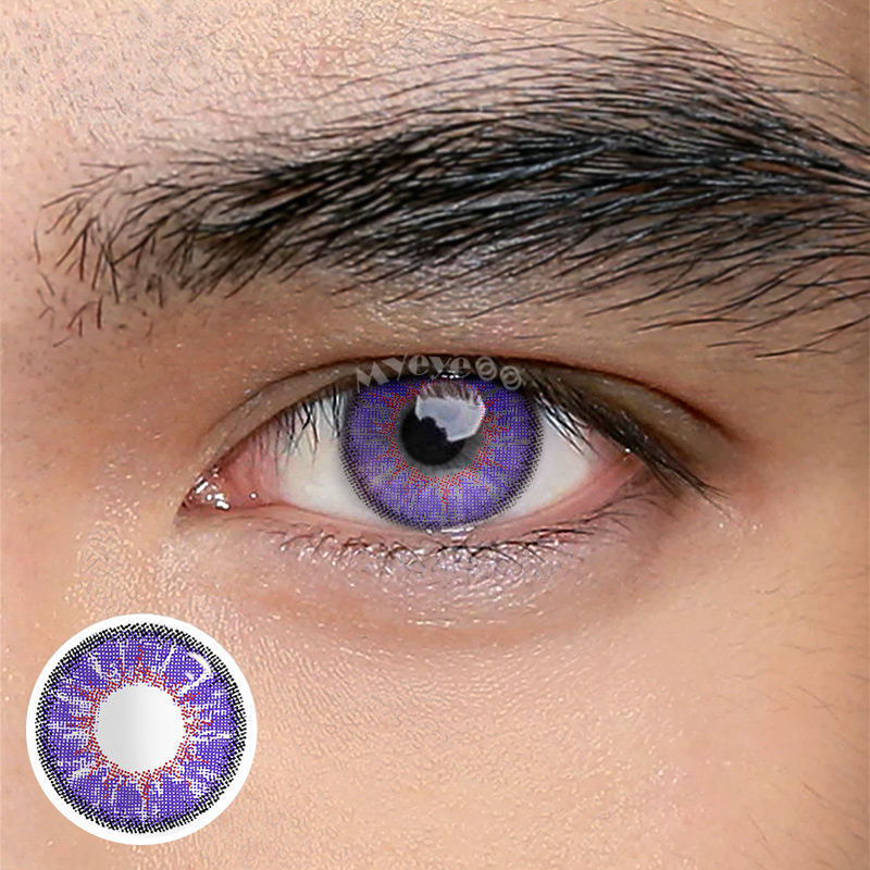 MYEYEBB Magic Hour II Vika Violet Prescription Men Colored Contact Lenses-MYEYEBB