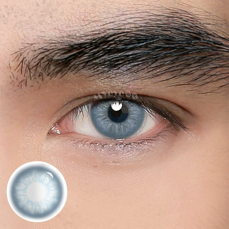 MYEYEBB Unspoken Mirage Blue Prescription Men Colored Contact Lenses - image 1