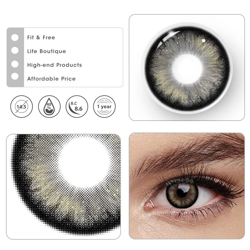 MYEYEBB Pearlescent Black Prescription Colored Contact Lenses - image 6