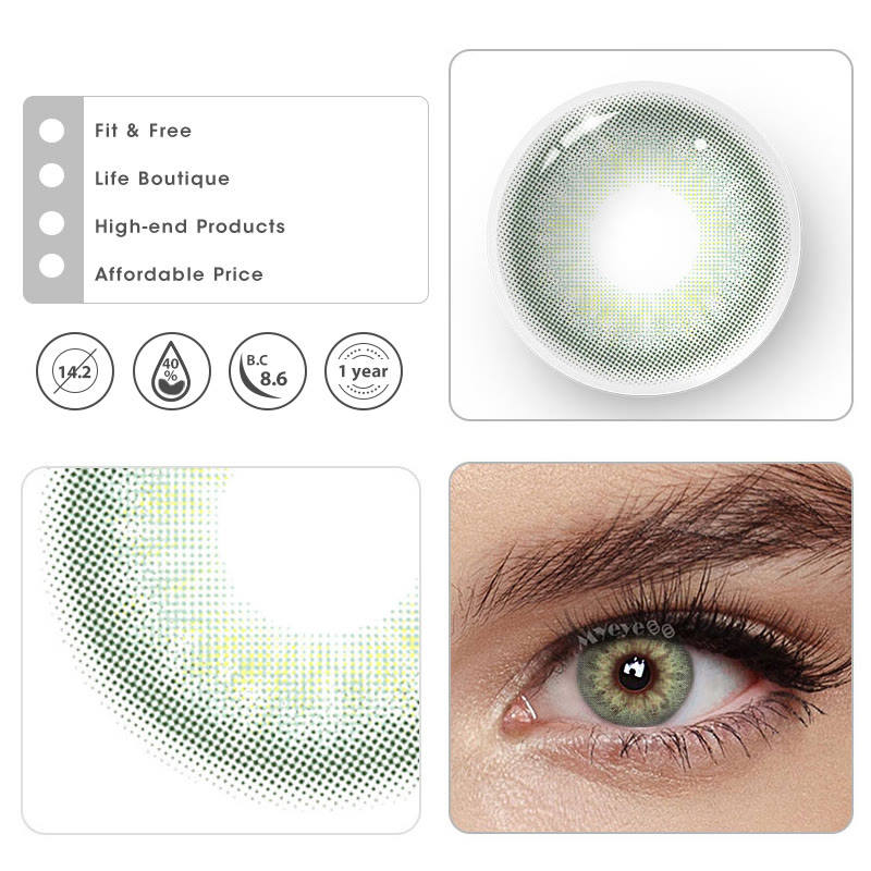 MYEYEBB DNA Taylor II Green Prescription Colored Contact Lenses - image 8