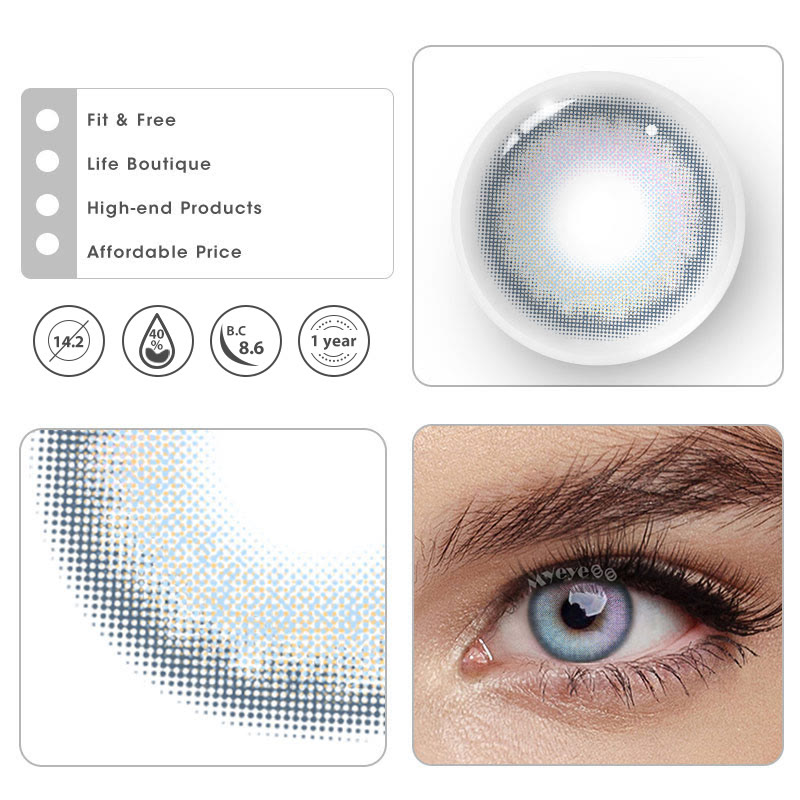 MYEYEBB Urban Blue Pink Prescription Colored Contact Lenses - image 9