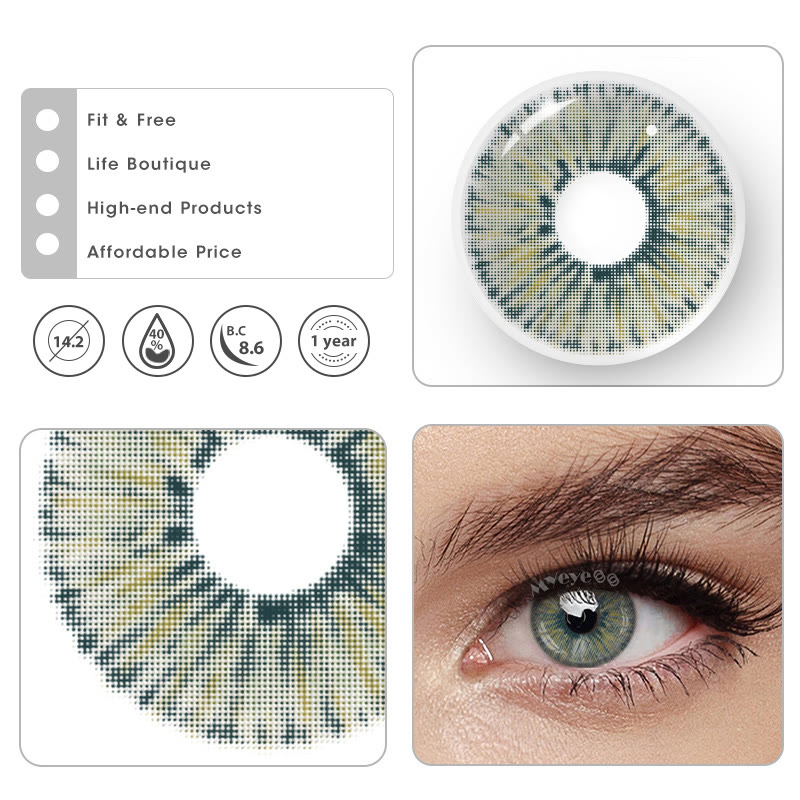 MYEYEBB Van Gogh Green Prescription Colored Contact Lenses