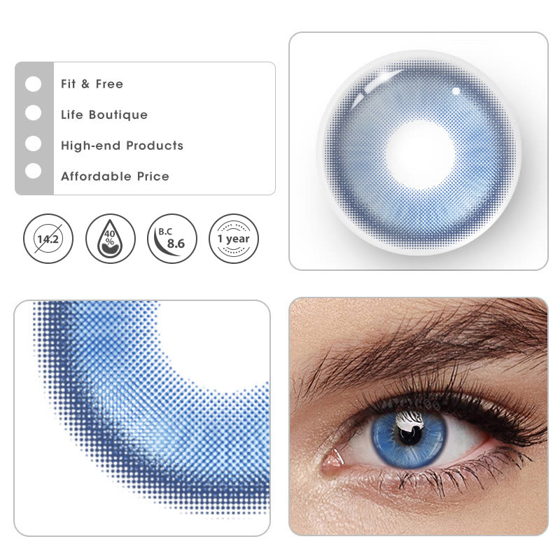MYEYEBB Magic Coral Blue Prescription Colored Contact Lenses - image 5