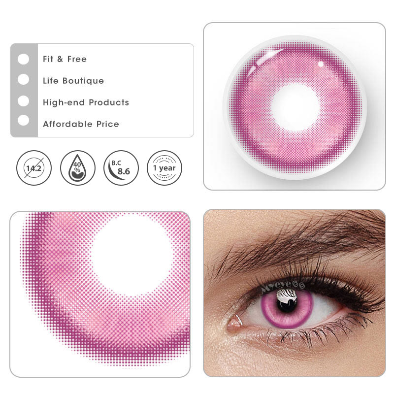 MYEYEBB Magic Coral Rose Red Prescription Colored Contact Lenses - image 5