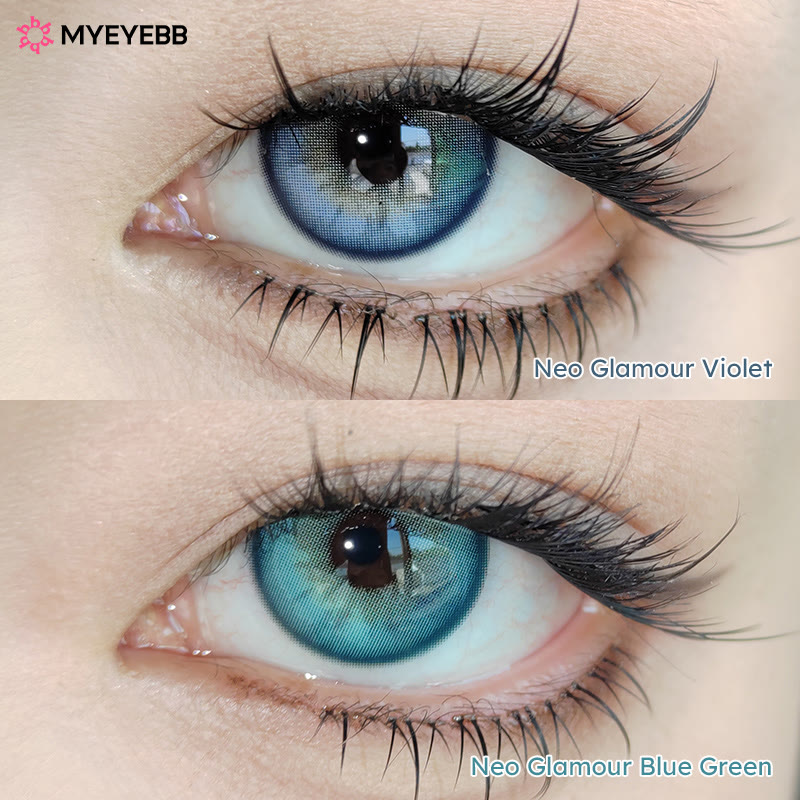 MYEYEBB Neo Glamour Blue Green Prescription Colored Contact Lenses