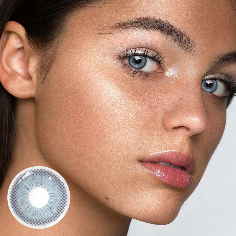 MYEYEBB Neo Sunflower Blue Prescription Colored Contact Lenses - image 2