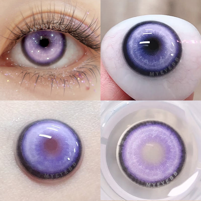 MYEYEBB Cyber Violet Prescription Cosplay Colored Contact Lenses丨