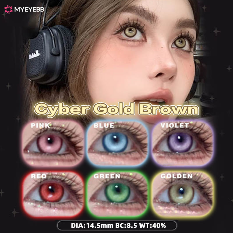 MYEYEBB Cyber Gold Brown Prescription Cosplay Colored Contact Lenses - 6 Colors (1 Day) - 0.00 - RC01_BN - image 9