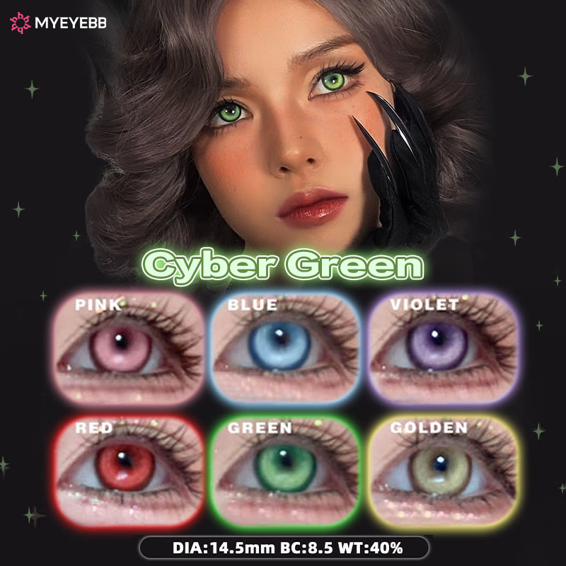 MYEYEBB Cyber Green Prescription Cosplay Colored Contact Lenses - 6 Colors (1 Day) - 0.00 - RC01_GN - image 10
