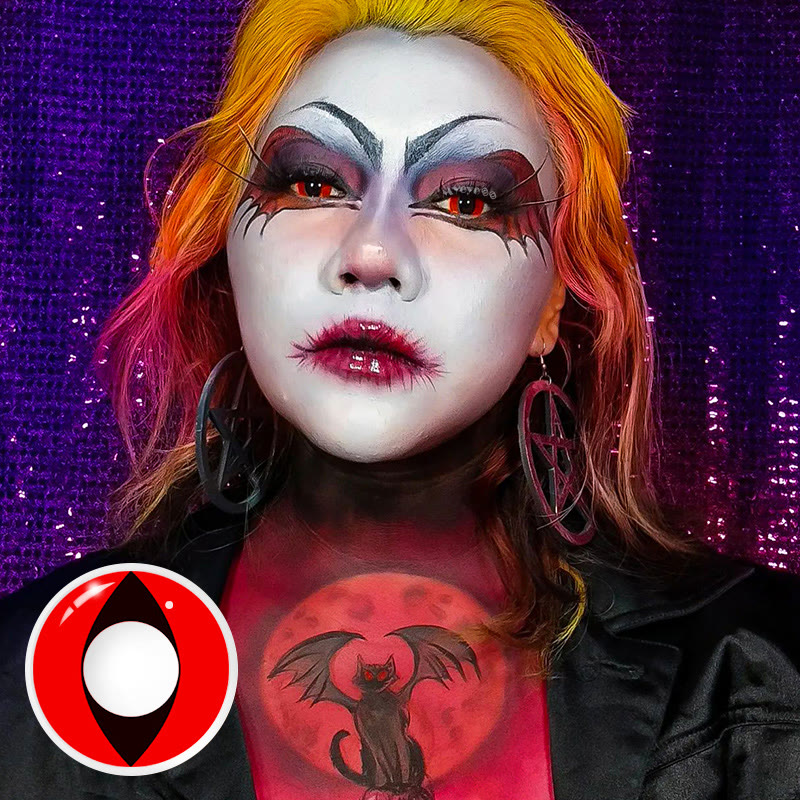 MYEYEBB Red Cat Eyes Cosplay Colored Contact Lenses-MYEYEBB