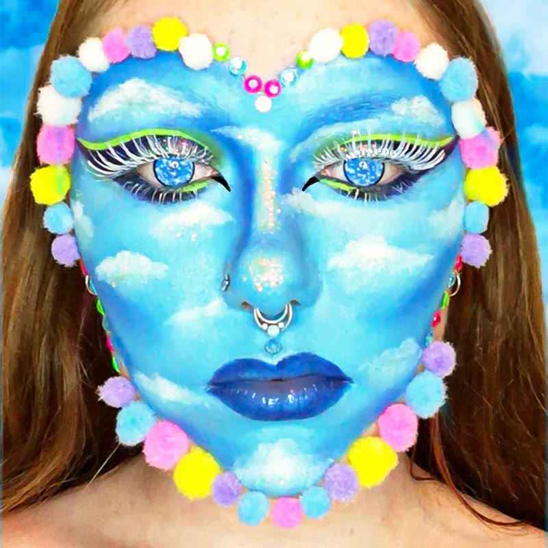 MYEYEBB Blind Coral Blue Cosplay Colored Contact Lenses - image 4